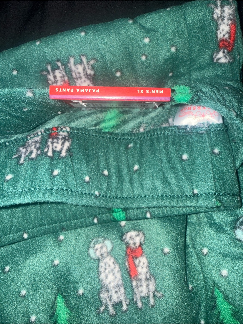 Green Holiday Dog Print Pajama Pants